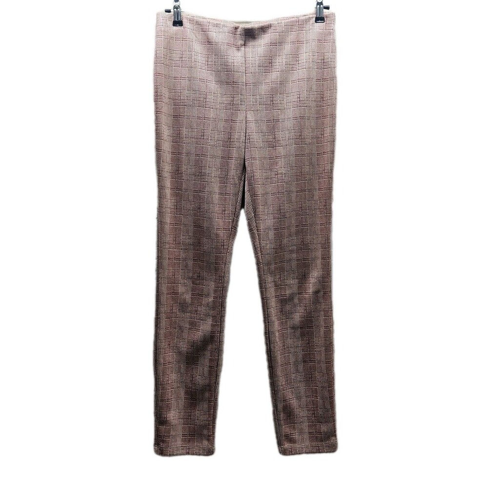 Rachel Zoe Womens Burgundy Plaid Pants Slim Leg Size Small